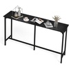 image:imageVINGLI 43 Inch High Top Bar Table Wooden Rectangular Narrow Long Counter Height Pub Table MultiScene Use for Kitchen Living Room Dining Sofa Entryway BrownBlack