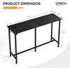 image:imageVINGLI 43 Inch High Top Bar Table Wooden Rectangular Narrow Long Counter Height Pub Table MultiScene Use for Kitchen Living Room Dining Sofa Entryway BrownBlack