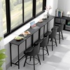 image:imageVINGLI 43 Inch High Top Bar Table Wooden Rectangular Narrow Long Counter Height Pub Table MultiScene Use for Kitchen Living Room Dining Sofa Entryway BrownBlack