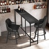 image:imageVINGLI 43 Inch High Top Bar Table Wooden Rectangular Narrow Long Counter Height Pub Table MultiScene Use for Kitchen Living Room Dining Sofa Entryway BrownBlack