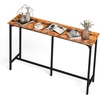 image:imageVINGLI 43 Inch High Top Bar Table Wooden Rectangular Narrow Long Counter Height Pub Table MultiScene Use for Kitchen Living Room Dining Sofa Entryway BrownBrown