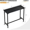 image:imageVINGLI 43 Inch High Top Bar Table Wooden Rectangular Narrow Long Counter Height Pub Table MultiScene Use for Kitchen Living Room Dining Sofa Entryway BrownBlack