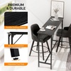 image:imageVINGLI 43 Inch High Top Bar Table Wooden Rectangular Narrow Long Counter Height Pub Table MultiScene Use for Kitchen Living Room Dining Sofa Entryway BrownBlack