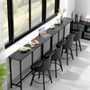 image:imageVINGLI 43 Inch High Top Bar Table Wooden Rectangular Narrow Long Counter Height Pub Table MultiScene Use for Kitchen Living Room Dining Sofa Entryway BrownBlack