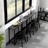image:imageVINGLI 43 Inch High Top Bar Table Wooden Rectangular Narrow Long Counter Height Pub Table MultiScene Use for Kitchen Living Room Dining Sofa Entryway BrownBlack