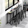 image:imageVINGLI 43 Inch High Top Bar Table Wooden Rectangular Narrow Long Counter Height Pub Table MultiScene Use for Kitchen Living Room Dining Sofa Entryway BrownBlack
