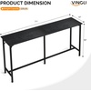 image:imageVINGLI 43 Inch High Top Bar Table Wooden Rectangular Narrow Long Counter Height Pub Table MultiScene Use for Kitchen Living Room Dining Sofa Entryway BrownBlack