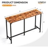image:imageVINGLI 43 Inch High Top Bar Table Wooden Rectangular Narrow Long Counter Height Pub Table MultiScene Use for Kitchen Living Room Dining Sofa Entryway BrownBrown