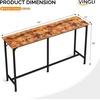 image:imageVINGLI 43 Inch High Top Bar Table Wooden Rectangular Narrow Long Counter Height Pub Table MultiScene Use for Kitchen Living Room Dining Sofa Entryway BrownBrown