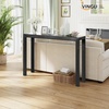 image:imageVINGLI 46 Console Table for entryway Solid Wood Entryway Table Narrow Sofa Table Behind Couch for Living Room Hallway Bedroom Entrance SeashellBlack
