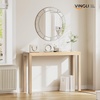 image:imageVINGLI 46 Console Table for entryway Solid Wood Entryway Table Narrow Sofa Table Behind Couch for Living Room Hallway Bedroom Entrance SeashellSeashell
