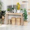 image:imageVINGLI 46 Console Table for entryway Solid Wood Entryway Table Narrow Sofa Table Behind Couch for Living Room Hallway Bedroom Entrance SeashellSeashell