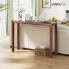 image:imageVINGLI 46 Console Table for entryway Solid Wood Entryway Table Narrow Sofa Table Behind Couch for Living Room Hallway Bedroom Entrance SeashellWalnut