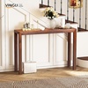 image:imageVINGLI 46 Console Table for entryway Solid Wood Entryway Table Narrow Sofa Table Behind Couch for Living Room Hallway Bedroom Entrance SeashellWalnut