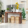 image:imageVINGLI 46 Console Table for entryway Solid Wood Entryway Table Narrow Sofa Table Behind Couch for Living Room Hallway Bedroom Entrance SeashellWalnut