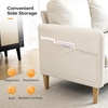image:imageVINGLI 47 Small Couch Linen Loveseat Sofa Light Grey Mini Couch Mid Century Modern Decor Love Seat for Small Spaces Living Room Bedroom Play RoomBeige