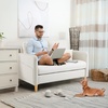image:imageVINGLI 47 Small Couch Linen Loveseat Sofa Light Grey Mini Couch Mid Century Modern Decor Love Seat for Small Spaces Living Room Bedroom Play RoomBeige