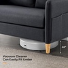 image:imageVINGLI 47 Small Couch Linen Loveseat Sofa Light Grey Mini Couch Mid Century Modern Decor Love Seat for Small Spaces Living Room Bedroom Play RoomBlack