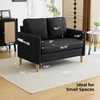 image:imageVINGLI 47 Small Couch Linen Loveseat Sofa Light Grey Mini Couch Mid Century Modern Decor Love Seat for Small Spaces Living Room Bedroom Play RoomBlack
