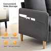 image:imageVINGLI 47 Small Couch Linen Loveseat Sofa Light Grey Mini Couch Mid Century Modern Decor Love Seat for Small Spaces Living Room Bedroom Play RoomDark Grey