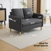 image:imageVINGLI 47 Small Couch Linen Loveseat Sofa Light Grey Mini Couch Mid Century Modern Decor Love Seat for Small Spaces Living Room Bedroom Play RoomDark Grey