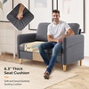 image:imageVINGLI 47 Small Couch Linen Loveseat Sofa Light Grey Mini Couch Mid Century Modern Decor Love Seat for Small Spaces Living Room Bedroom Play RoomDark Grey