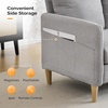 image:imageVINGLI 47 Small Couch Linen Loveseat Sofa Light Grey Mini Couch Mid Century Modern Decor Love Seat for Small Spaces Living Room Bedroom Play RoomLight Grey