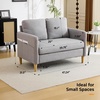 image:imageVINGLI 47 Small Couch Linen Loveseat Sofa Light Grey Mini Couch Mid Century Modern Decor Love Seat for Small Spaces Living Room Bedroom Play RoomLight Grey