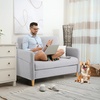 image:imageVINGLI 47 Small Couch Linen Loveseat Sofa Light Grey Mini Couch Mid Century Modern Decor Love Seat for Small Spaces Living Room Bedroom Play RoomLight Grey