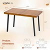 image:imageVINGLI 48 Inch Solid Wood Dining Table for 46 Walnut Rectangular Kitchen Table with Waterproof Tabletop for Indoor amp Outdoor Use Pine Wood Dinner Table for Patio Dining Room Kitchen ApartmentWalnut