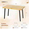 image:imageVINGLI 48 Inch Solid Wood Dining Table for 46 Walnut Rectangular Kitchen Table with Waterproof Tabletop for Indoor amp Outdoor Use Pine Wood Dinner Table for Patio Dining Room Kitchen ApartmentLight Oak