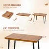 image:imageVINGLI 48 Inch Solid Wood Dining Table for 46 Walnut Rectangular Kitchen Table with Waterproof Tabletop for Indoor amp Outdoor Use Pine Wood Dinner Table for Patio Dining Room Kitchen ApartmentWalnut