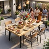 image:imageVINGLI 48 Inch Solid Wood Dining Table for 46 Walnut Rectangular Kitchen Table with Waterproof Tabletop for Indoor amp Outdoor Use Pine Wood Dinner Table for Patio Dining Room Kitchen ApartmentLight Oak