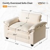 image:imageVINGLI 519 Oversized Accent Single Sofa with Deep Seat Comfy 2Layer Upholstered Chair with Backrest amp Extra Wide 118 Armrests Large Reading Chair for Living Room Bedroom TeddyFleece Beige