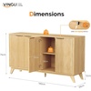 image:imageVINGLI 55 Buffet Cabinet with Storage Fluted 4 Doors Sideboard Cabinet with Adjustable Shelves Modern Storage Cabinet with Doors for Kitchen Dining Room amp Living Room Natural Oak1539D x 5512W x 30H