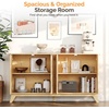 image:imageVINGLI 55 Buffet Cabinet with Storage Fluted 4 Doors Sideboard Cabinet with Adjustable Shelves Modern Storage Cabinet with Doors for Kitchen Dining Room amp Living Room Natural Oak1539D x 5512W x 30H