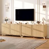 image:imageVINGLI 55 Buffet Cabinet with Storage Fluted 4 Doors Sideboard Cabinet with Adjustable Shelves Modern Storage Cabinet with Doors for Kitchen Dining Room amp Living Room Natural Oak1539D x 5512W x 30H