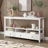 image:imageVINGLI 58 Console Table Long Entryway Table with 3 Drawers amp 2 Storage Shelves Vintage Sofa Table Behind Couch TV Stands for Living Room Entryway Hallway Foyer Office BlackWhite
