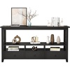 image:imageVINGLI 58 Console Table Long Entryway Table with 3 Drawers amp 2 Storage Shelves Vintage Sofa Table Behind Couch TV Stands for Living Room Entryway Hallway Foyer Office BlackBlack