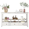 image:imageVINGLI 58 Console Table Long Entryway Table with 3 Drawers amp 2 Storage Shelves Vintage Sofa Table Behind Couch TV Stands for Living Room Entryway Hallway Foyer Office BlackWhite