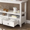 image:imageVINGLI 58 Console Table Long Entryway Table with 3 Drawers amp 2 Storage Shelves Vintage Sofa Table Behind Couch TV Stands for Living Room Entryway Hallway Foyer Office BlackWhite