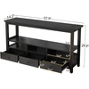 image:imageVINGLI 58 Console Table Long Entryway Table with 3 Drawers amp 2 Storage Shelves Vintage Sofa Table Behind Couch TV Stands for Living Room Entryway Hallway Foyer Office BlackBlack