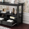 image:imageVINGLI 58 Console Table Long Entryway Table with 3 Drawers amp 2 Storage Shelves Vintage Sofa Table Behind Couch TV Stands for Living Room Entryway Hallway Foyer Office BlackBlack