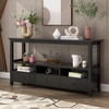 image:imageVINGLI 58 Console Table Long Entryway Table with 3 Drawers amp 2 Storage Shelves Vintage Sofa Table Behind Couch TV Stands for Living Room Entryway Hallway Foyer Office BlackBlack