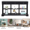 image:imageVINGLI 58 Entryway Table Long Console Table with 3 Drawers amp 2 Storage Shelves Vintage Sofa Table Behind Couch TV Stands for Living Room Entryway Hallway Foyer Office Black