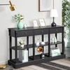 image:imageVINGLI 58 Entryway Table Long Console Table with 3 Drawers amp 2 Storage Shelves Vintage Sofa Table Behind Couch TV Stands for Living Room Entryway Hallway Foyer Office Black