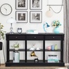 image:imageVINGLI 58 Entryway Table Long Console Table with 3 Drawers amp 2 Storage Shelves Vintage Sofa Table Behind Couch TV Stands for Living Room Entryway Hallway Foyer Office Black
