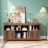 image:imageVINGLI 58 Walnut TV Stand for TVs up to 70 Modern Fluted TV Stand with Storage and Adjustable Shelves MidCentury Modern Entertainment Center for Living Room amp Bedroom