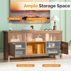 image:imageVINGLI 58 Walnut TV Stand for TVs up to 70 Modern Fluted TV Stand with Storage and Adjustable Shelves MidCentury Modern Entertainment Center for Living Room amp Bedroom