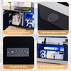 image:imageVINGLI 63 Black Floating TV Stand with RGB Lights Wall Mounted Entertainment Center with Storage High Glossy Media Console with Storage Cabinet Shelf Under TV with Power Outlet for Living Room
